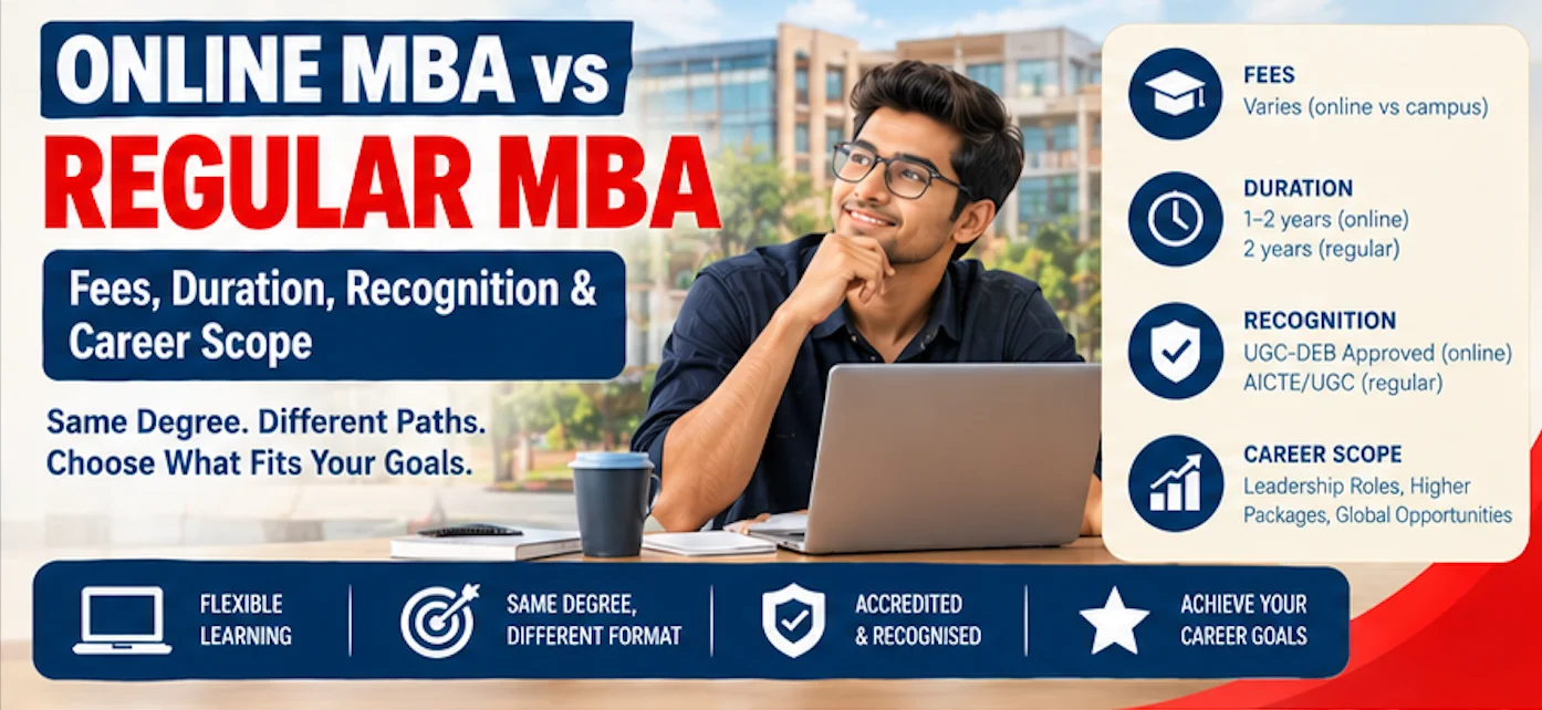Online MBA vs Regular MBA: Fees, Duration, Recognition & Career Scope